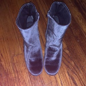 Velvet booties